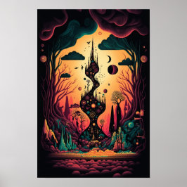 Abstraktes Wirbel-Poster | Retro psychedelisch 3 Poster