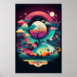 Abstraktes Wirbel-Poster | Retro psychedelisch 5 Poster