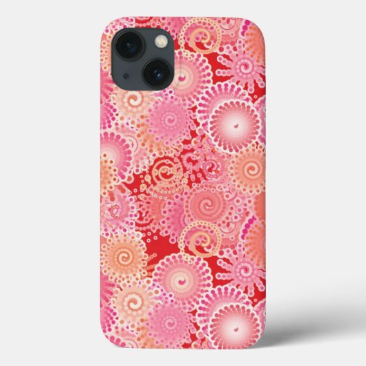 Abstraktes wirbelfarbenes Muster, rosa, korallenfa Case-Mate iPhone Hülle (Rückseite)