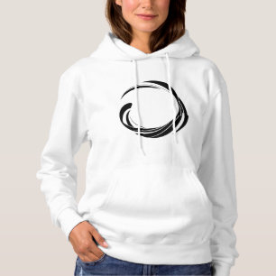 Abstraktes Wirbelkreis-Design – gebogene Ringkunst Hoodie
