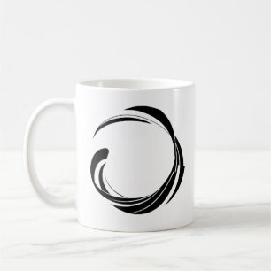 Abstraktes Wirbelkreis-Design – gebogene Ringkunst Kaffeetasse