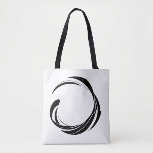 Abstraktes Wirbelkreis-Design – gebogene Ringkunst Tasche