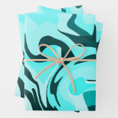 Abstraktes wirbelloses Aqua und Aquamarines Design Geschenkpapier Set (Beispiel)