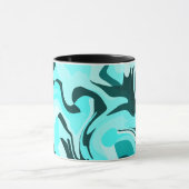 Abstraktes wirbelloses Aqua und Aquamarines Design Tasse (Zentrum)