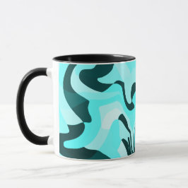 Abstraktes wirbelloses Aqua und Aquamarines Design Tasse