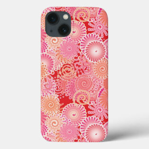 Abstraktes Wirbelmuster, rosa, korallenrot, pfirsi Case-Mate iPhone Hülle