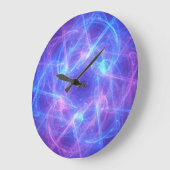 Abstraktes Wirbles Fraktal in Blau und Rosa Große Wanduhr (Winkel)