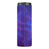 Abstraktes Wirbles Fraktal in Blau und Rosa Thermosbecher (Rückseite)