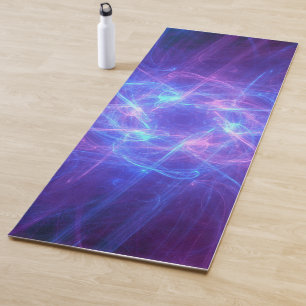 Abstraktes Wirbles Fraktal in Blau und Rosa Yogamatte