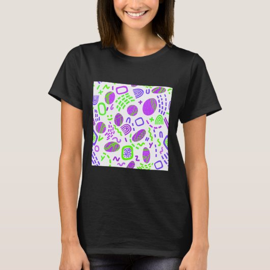 Abstraktes Wirbles geometrisches Muster T-Shirt (Vorderseite)