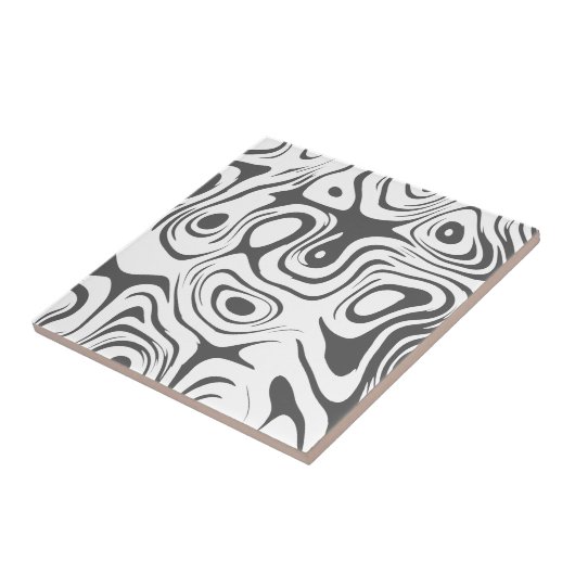 Abstraktes Wirbles Muster in Grau und Weiß Fliese (Seite)