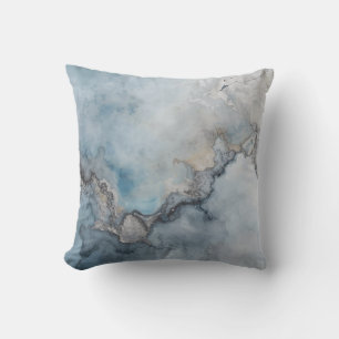 Abstraktes Wohndekor in Aqua-Blau-Teal-Grau-Beige Kissen