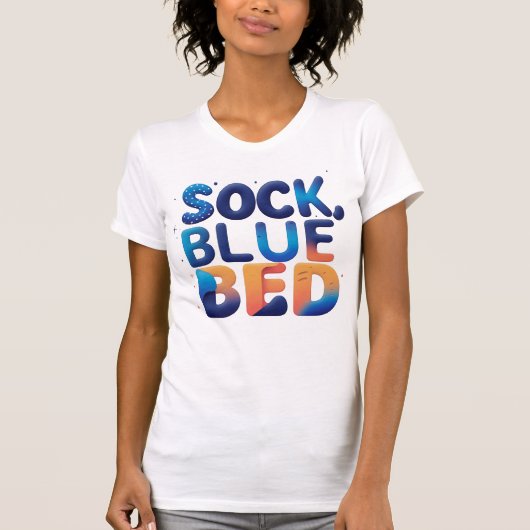 Abstraktes Word-Design für kreative BLAU-BLAU T-Shirt (Vorderseite)