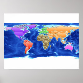 Abstraktes World Map Poster