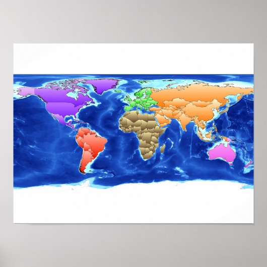 Abstraktes World Map Poster (Vorne)