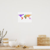 Abstraktes World Map Poster (Küche)