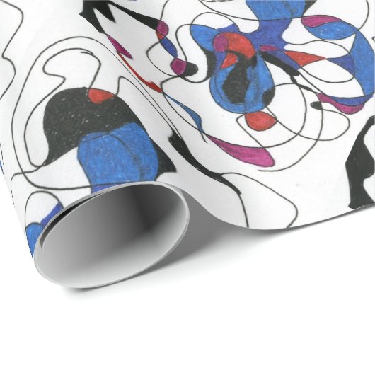 abstraktes Wrapping Paper "Creepy Crawleys" Geschenkpapier (Rolleneckpunkt)