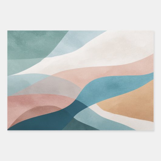 Abstraktes Wrapping Paper Flat Sheet Set 3 Geschenkpapier Set (Vorderseite 3)