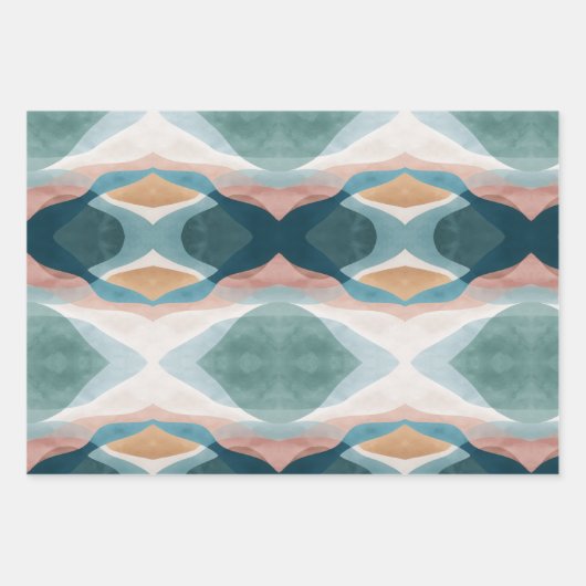 Abstraktes Wrapping Paper Flat Sheet Set 3 Geschenkpapier Set (Vorderseite)