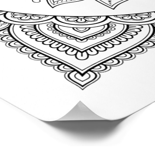 Abstraktes Yang-Mandala-Farbenplakat Poster (Ecke)