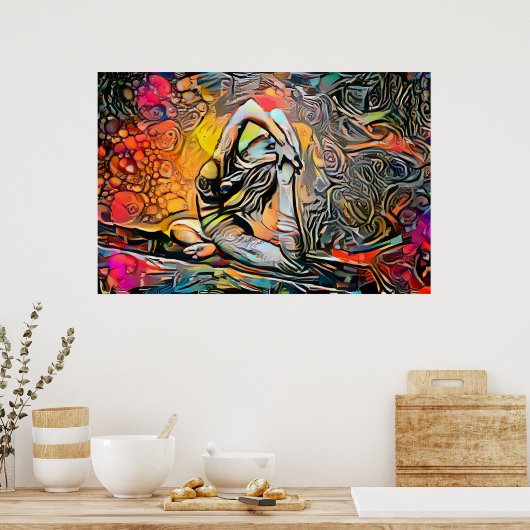Abstraktes Yoga Pose Poster (Küche)