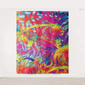 Abstraktes Zaubergartenband Wandteppich (Vorderseite)