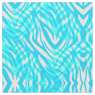 Abstraktes Zebra blau-weiß Stoff