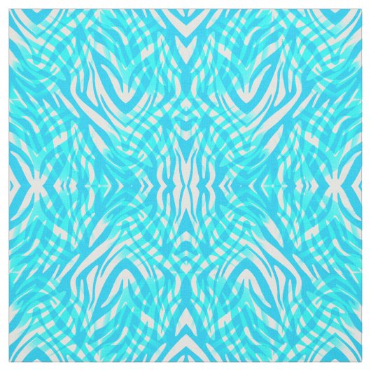 Abstraktes Zebra blau-weiß Stoff (Muster)