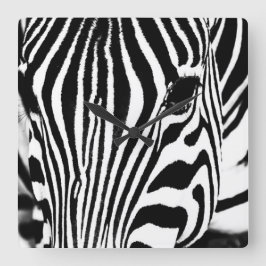 Abstraktes Zebra-Foto Quadratische Wanduhr