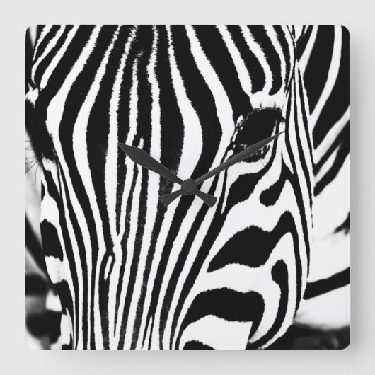 Abstraktes Zebra-Foto Quadratische Wanduhr (Vorderseite)