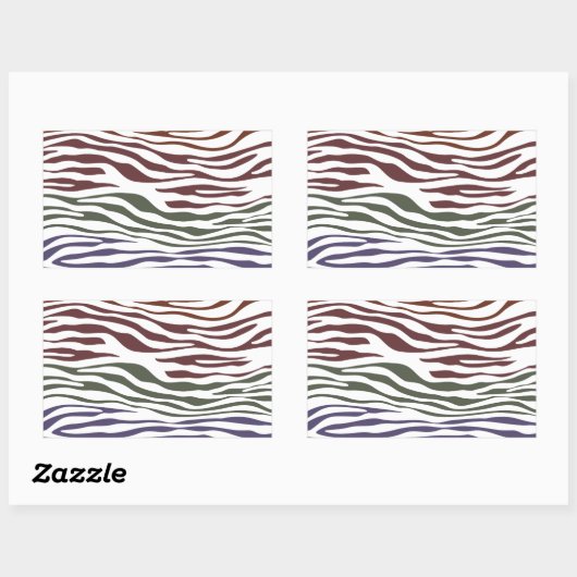 Abstraktes Zebra Rechteckiger Aufkleber (Blatt)