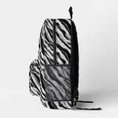 Abstraktes Zebra-Skin-Schwarz-weiß-Monogramm Bedruckter Rucksack (Rechts)