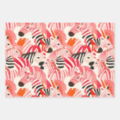 Abstraktes Zebras in rosa Geschenkpapier Set (Vorderseite 3)