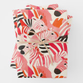 Abstraktes Zebras in rosa Geschenkpapier Set (Beispiel)