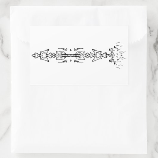 Abstraktes Zeichen (Bild) v1 Rechteckiger Aufkleber (Tasche)