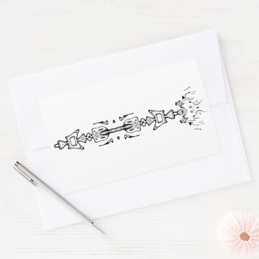 Abstraktes Zeichen (Bild) v1 Rechteckiger Aufkleber (Umschlag)