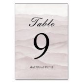 Abstraktes Zeichen für staubige Rose Tischnummer (Rückseite)