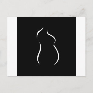 Abstraktes Zeichnen der Schwangerschaft Ankündigungspostkarte