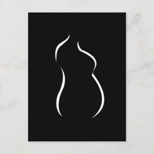 Abstraktes Zeichnen der Schwangerschaft Ankündigungspostkarte