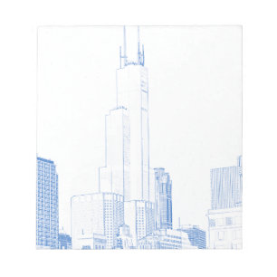 Abstraktes Zeichnen von Chicago-NO1 Notizblock