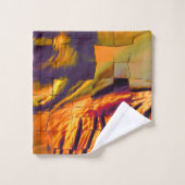 Abstraktes zeichnend Mosaik, rustikales verbrannte Badhandtuch Set (Waschlappen)