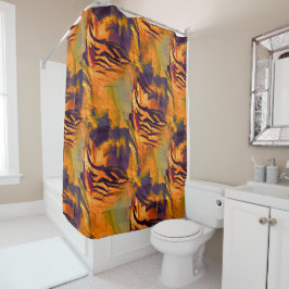 Abstraktes zeichnend Mosaik, rustikales verbrannte Duschvorhang