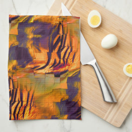 Abstraktes zeichnend Mosaik, rustikales verbrannte Geschirrtuch