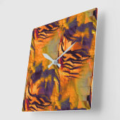 Abstraktes zeichnend Mosaik, rustikales verbrannte Quadratische Wanduhr (Winkel)