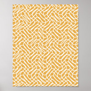 Abstraktes Zeilenmuster Preppy Yellow Poster