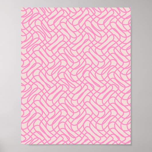 Abstraktes Zeilenvorschub-rosa Muster Poster (Vorne)