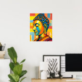 Abstraktes zeitgenössisches digitales Buddha-Gemäl Poster (Heimbüro)