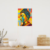 Abstraktes zeitgenössisches digitales Buddha-Gemäl Poster (Küche)