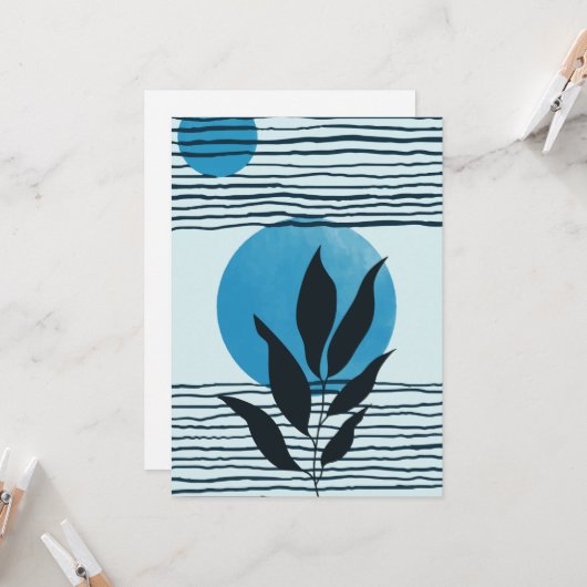 Abstraktes, zeitgenössisches tropisches Blatt 2/3 Karte (Vorderseite/Rückseite Beispiel)