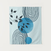 Abstraktes, zeitgenössisches tropisches Blatt zum  Wandteppich (Vorderseite)